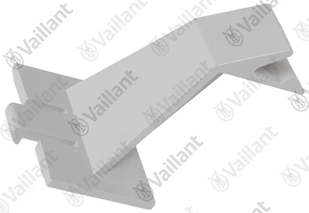 Weißer Halter von Vaillant mit einer komplexen Form, geeignet zur Montage oder Befestigung, auf einem neutralen Hintergrund ohne weitere Details.
